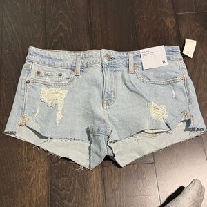 Aero Stylish Light Blue Distressed Jean Shorts